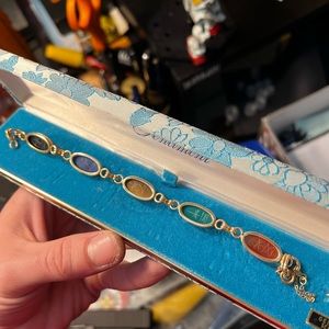 Genuine 5 scarab bracelet 12k GF